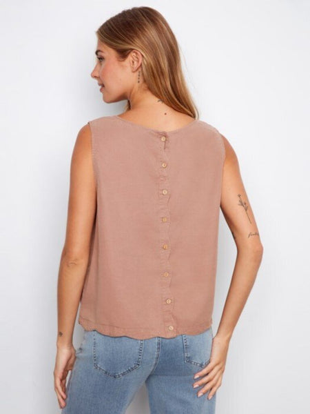 Charlie B Scallop Hem Tank Top - Desert