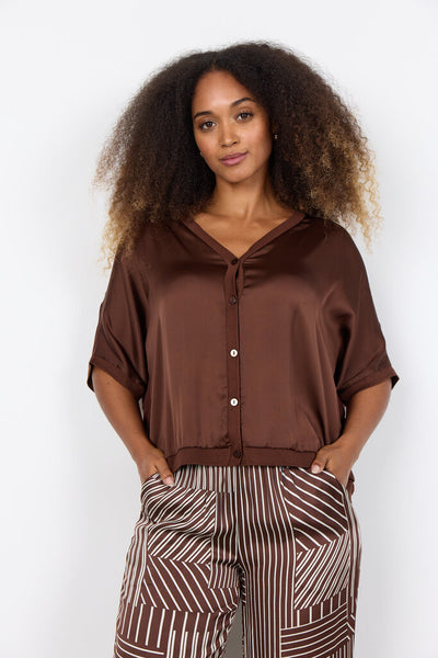 Soyaconcept 'Thilde' Button Front Satin Blouse