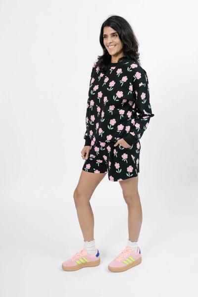 Smash + Tess - Fresh Floral Hang Out Short in Black Floral