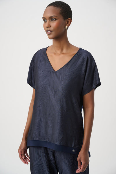 Joseph Ribkoff 261160 Pleated Satin Boxy Top
