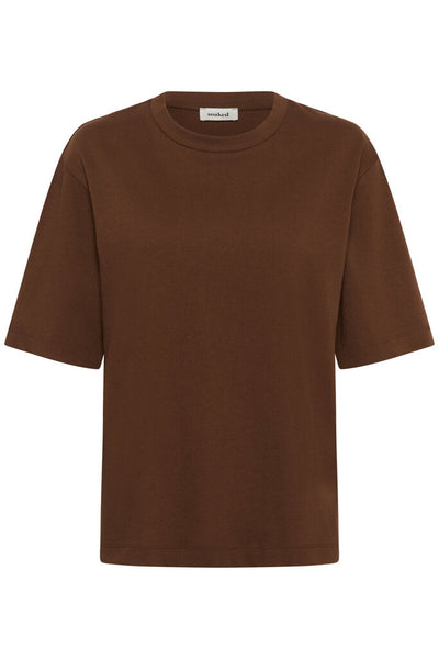Soaked in Luxury 'Jina' Cotton Crewneck Tee - Cappuccino