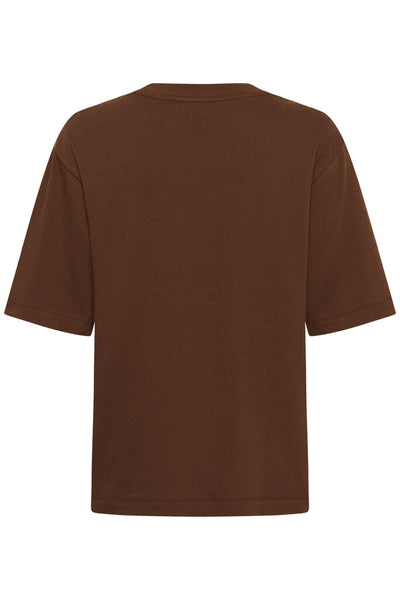 Soaked in Luxury 'Jina' Cotton Crewneck Tee - Cappuccino