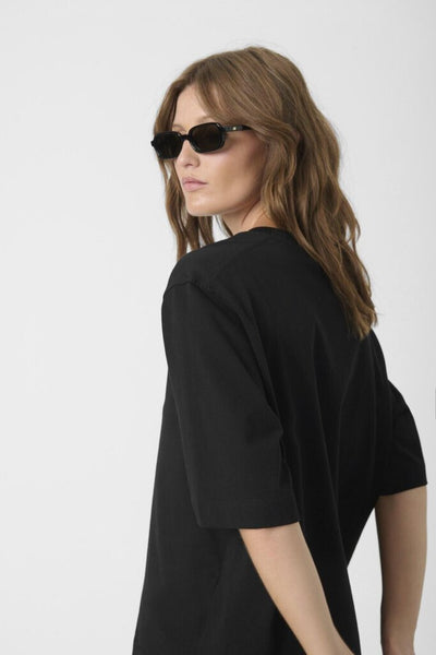 Soaked in Luxury 'Jina' Cotton Crewneck Tee - Black