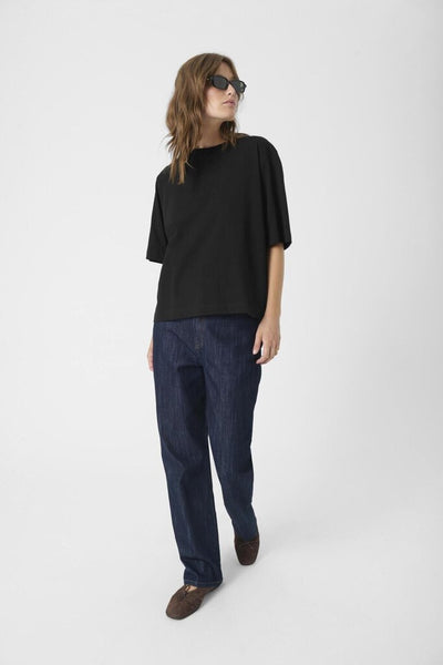 Soaked in Luxury 'Jina' Cotton Crewneck Tee - Black