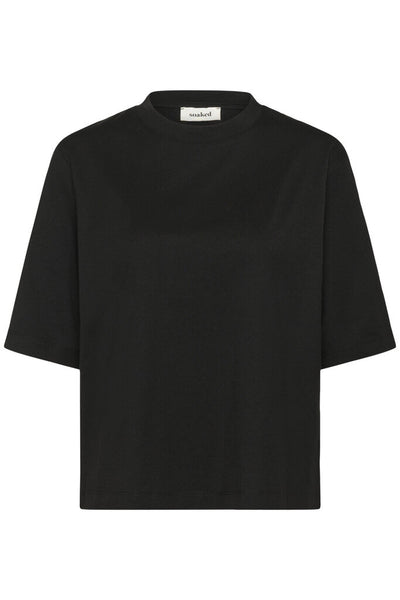 Soaked in Luxury 'Jina' Cotton Crewneck Tee - Black