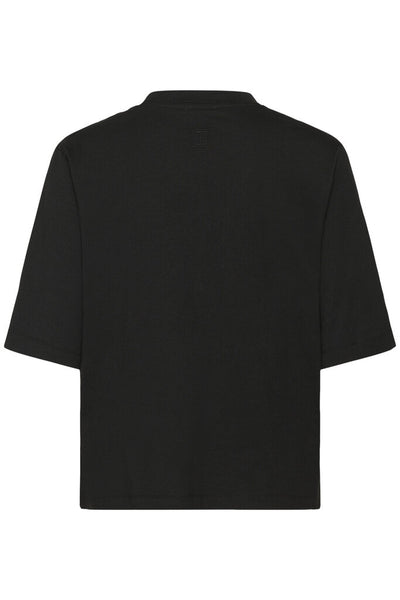 Soaked in Luxury 'Jina' Cotton Crewneck Tee - Black