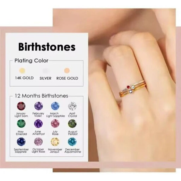 Kristen Lee Birth Stone Rings - Silver