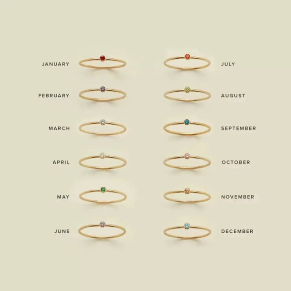 Kristen Lee Birth Stone Rings - Gold