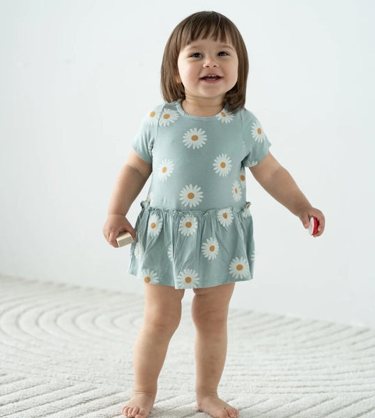 Silkberry Baby Bamboo Skirt Bodysuit - Daisy Print