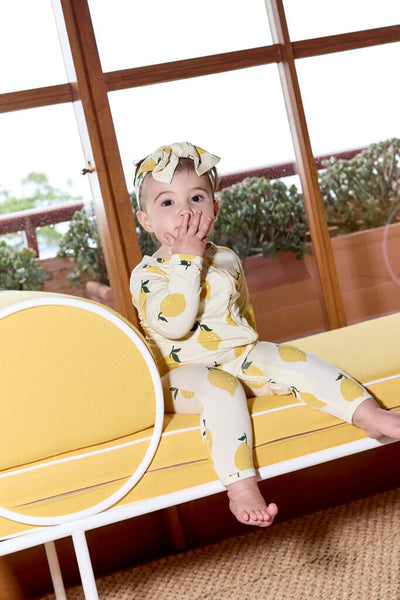 Bambi & Birdie Bamboo Zipper Sleeper - Lemon Sorbet