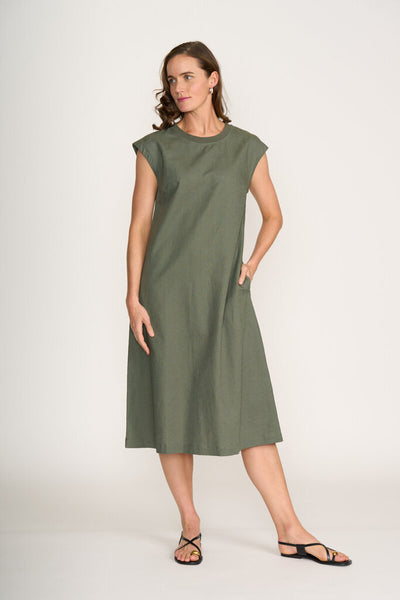 FOIL 'Cut of Your Rib' Cotton/Linen Blend Dress