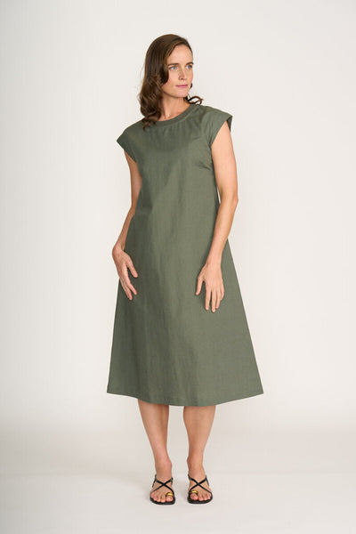 FOIL 'Cut of Your Rib' Cotton/Linen Blend Dress