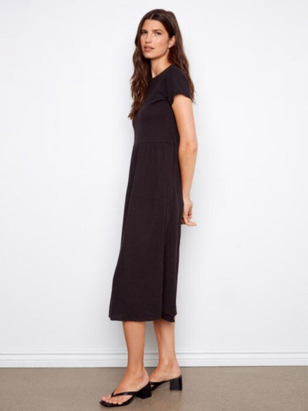 Charlie B Cotton Short Sleeve Midi Dress