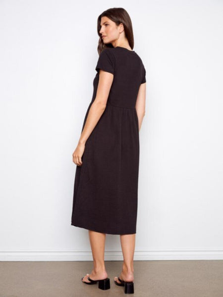 Charlie B Cotton Short Sleeve Midi Dress
