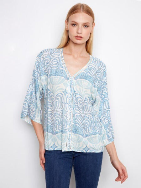 Charlie B Ibiza Print Viscose Blouse