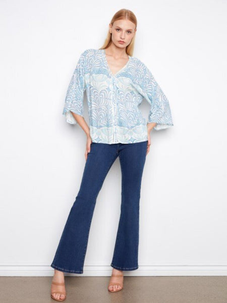 Charlie B Ibiza Print Viscose Blouse