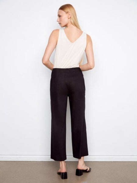 Charlie B Linen Stretch Wide Leg Pants