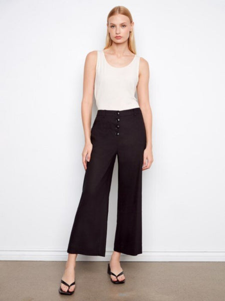 Charlie B Linen Stretch Wide Leg Pants