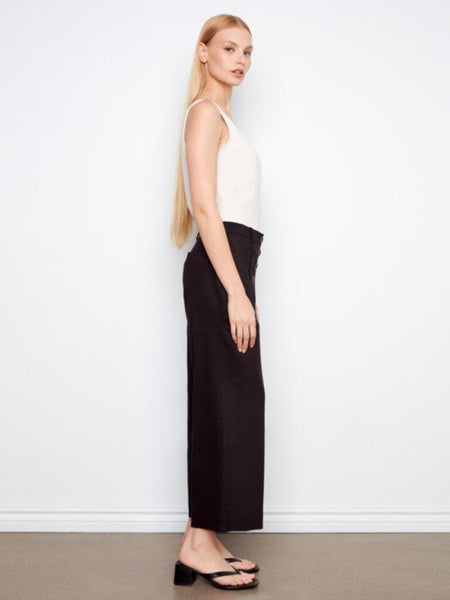 Charlie B Linen Stretch Wide Leg Pants