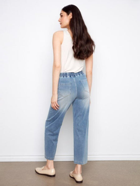 Charlie B Knit Denim Wide Leg Joggers