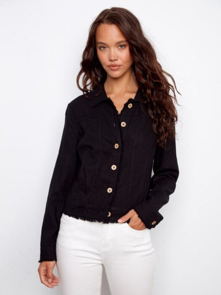 Charlie B Linen Blend Jacket - Black