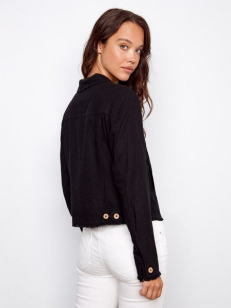 Charlie B Linen Blend Jacket - Black