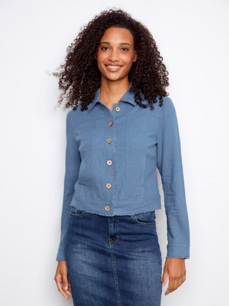 Charlie B Linen Blend Jacket - Denim