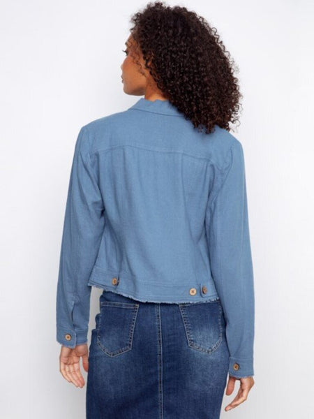 Charlie B Linen Blend Jacket - Denim