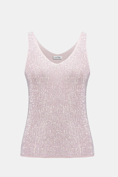 Joseph Ribkoff 252915 Metallic Knit Camisole - Petal Pink