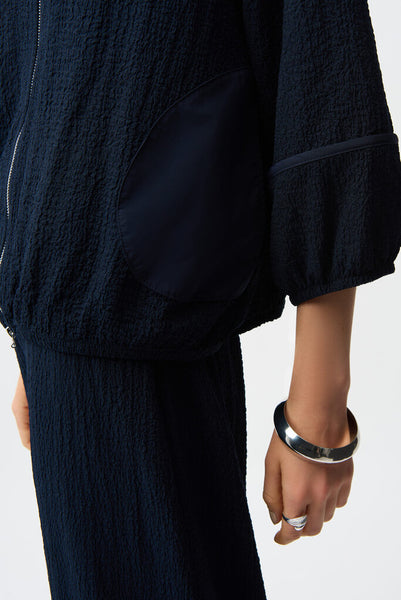 Joseph Ribkoff 261066 Seersucker Bomber Jacket