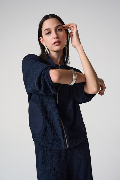 Joseph Ribkoff 261066 Seersucker Bomber Jacket