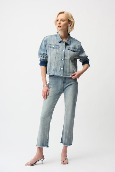 Joseph Ribkoff 261958 Denim Jacket with Rhinestones