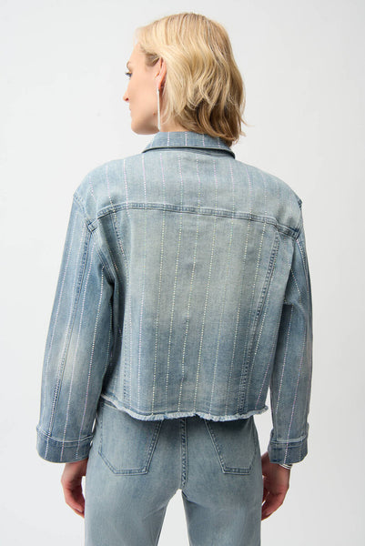 Joseph Ribkoff 261958 Denim Jacket with Rhinestones
