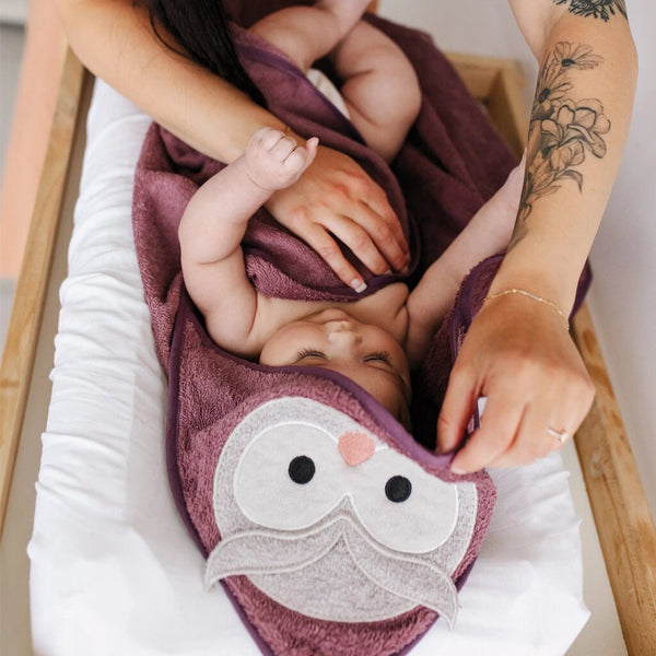Perlimpinpin Baby Hooded Towel - Owl