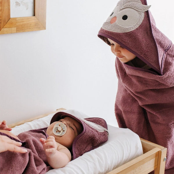 Perlimpinpin Baby Hooded Towel - Owl