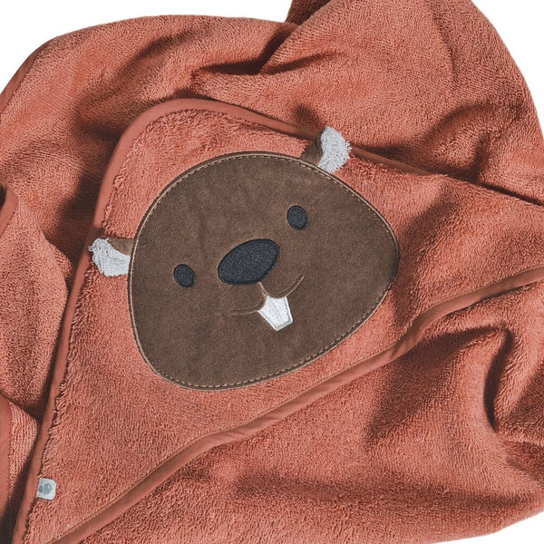 Perlimpinpin Toddler Hooded Towel - Beaver