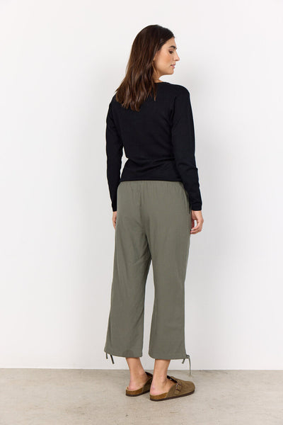 Soyaconcept 'Cissie' Cropped Pant with Tie Strings - Misty