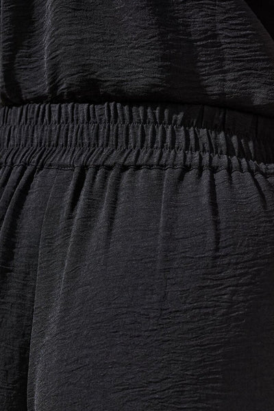 Tribal Airflow Pleated Pants With Elastic Waistband - Black