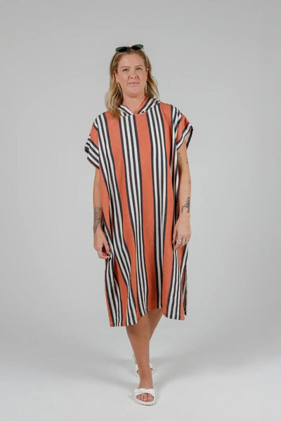Tofino Towel 'Squall' Unisex Striped Poncho