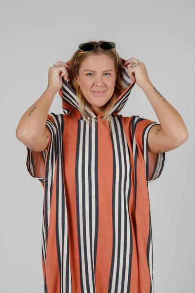 Tofino Towel 'Squall' Unisex Striped Poncho