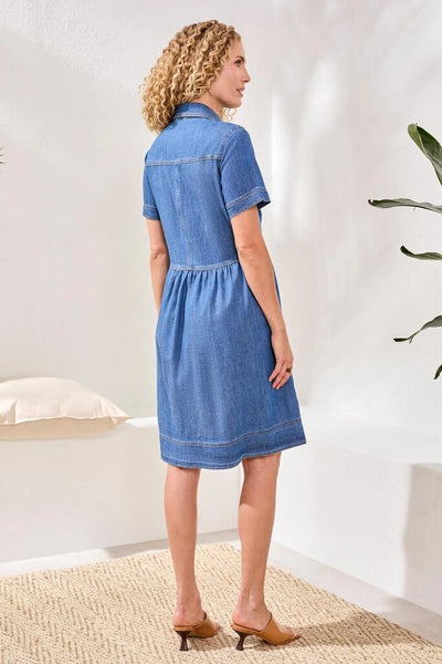 Tribal Flowy Button Down Denim Dress