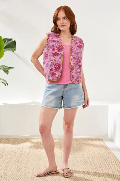 Tribal Reversible Textured Printed Vest