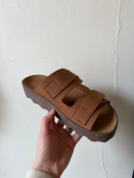 Asportuguesas 'Cleek' Bio Suede Velco Sandal - Brown