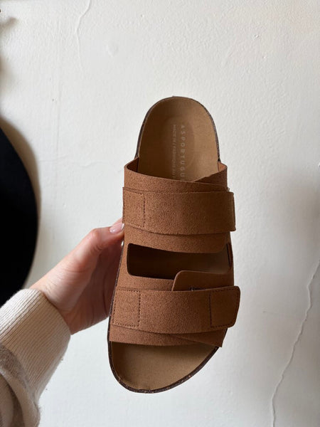 Asportuguesas 'Cleek' Bio Suede Velco Sandal - Brown