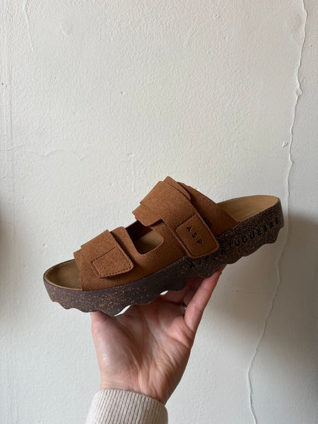 Asportuguesas 'Cleek' Bio Suede Velco Sandal - Brown