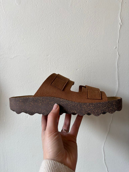 Asportuguesas 'Cleek' Bio Suede Velco Sandal - Brown