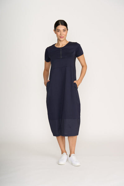FOIL 'Tuck Me Up' 1/4 Zip Midi Dress
