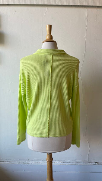 Hello Nite - 'Coco' Pear Extract Lush Waffle Knit Collar Long Sleeve