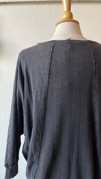 Hello Nite - 'Dani' Phantom Dolman 3/4 Sleeve Ribbed Cuff/Back