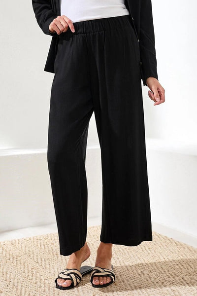 Tribal Flowy Linen-Blend Wide Leg Pant